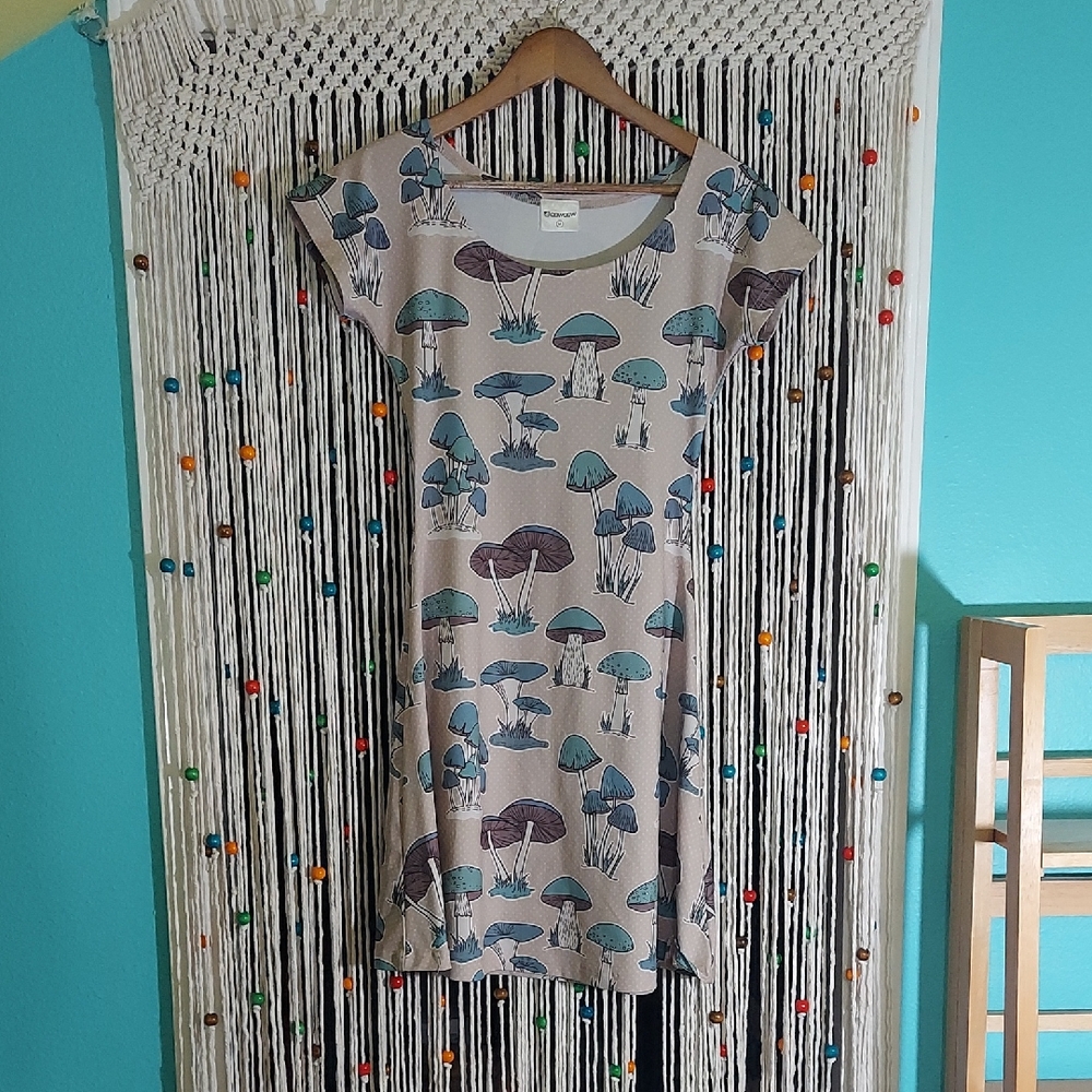 Mushroom Print Midi Dress